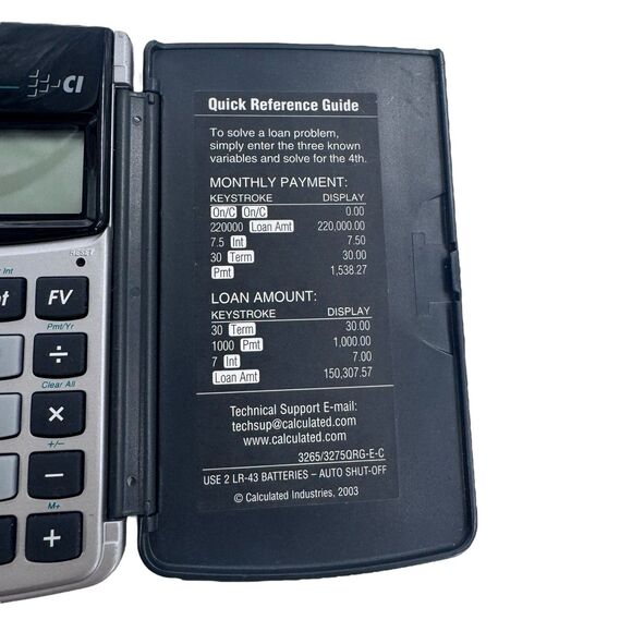 Calculated Industries Model 3275 Pocket Real Estate Master Financial Calculator - Picture 3 of 8